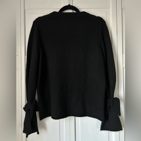360 Cashmere black tie sleeve sweater, small - Picture 3 of 3